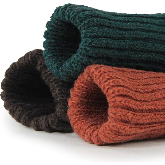 BenSorts Women 3 Packs Green Orange BrownWinter Thick Warm Polyester Boots Socks - Picture 3 of 6